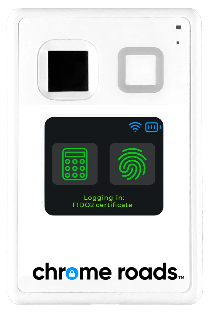 Step 2: the card logs in with its FIDO2 certificate
